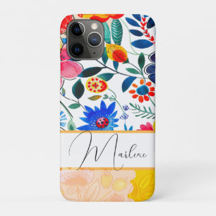 Floral Watercolor Boho Pattern Tropical iPhone 11 Pro Case