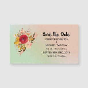 Floral Watercolor Bouquet Wedding Save the Date