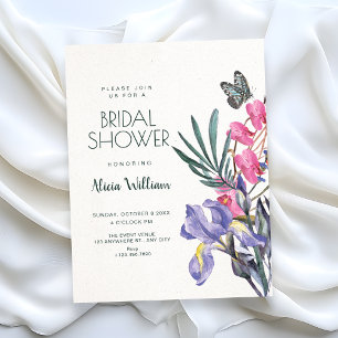 Floral watercolor bridal shower invitation