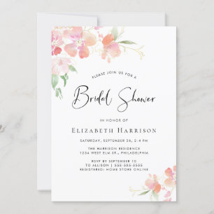 Floral Watercolor Bridal Shower Invitation