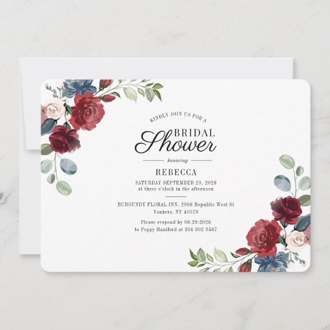 Floral Watercolor Bridal Shower Invitation (Front)