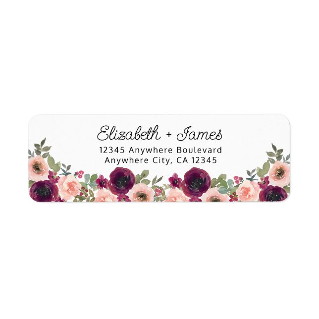 Floral Watercolor Burgundy Blush Peonies (Front)