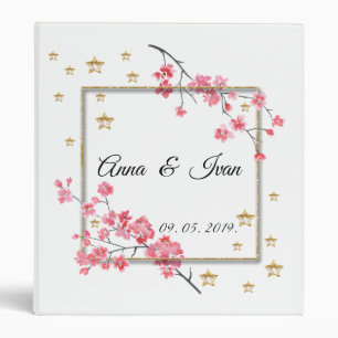 floral watercolor, cherry blossom, personalized binder