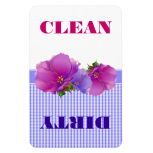 Floral Watercolor Clean or Dirty Dishwasher Magnet