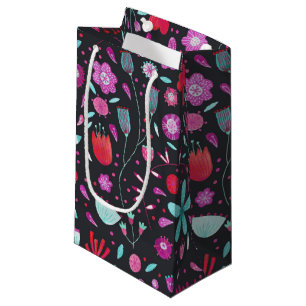 Floral Watercolor Dark Small Gift Bag
