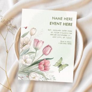 Floral watercolor elegant  invitation