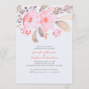 Floral Watercolor Engagement Party Invitations