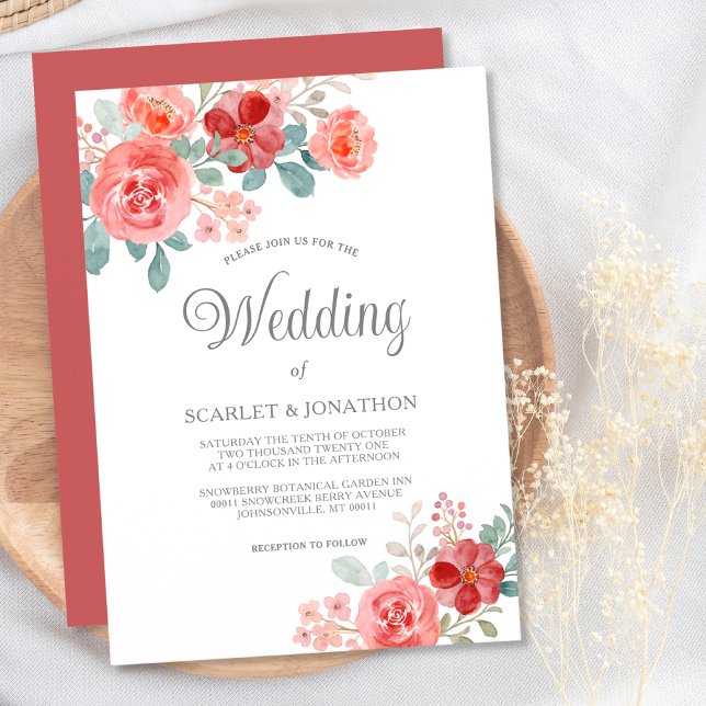Floral Watercolor Eucalyptus Fall Wedding Invitation (Creator Uploaded)