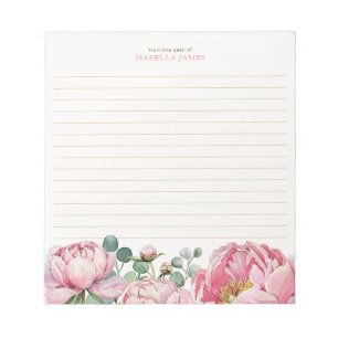 Floral Watercolor Eucalyptus Greenery Personalized Notepad