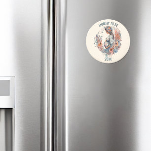 Floral Watercolor Expecting Mommy to Be Magnet