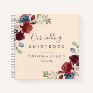 Floral Watercolor Fall Wedding Guest Book