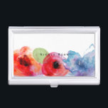Floral Watercolor Flowers Business Card Holder<br><div class="desc">Floral Watercolor Flowers Business Card Holder. Customize with any text or leave it blank.</div>