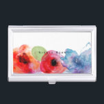 Floral Watercolor Flowers Business Card Holder<br><div class="desc">Floral Watercolor Flowers Business Card Holder. Customize with any text or leave it blank.</div>