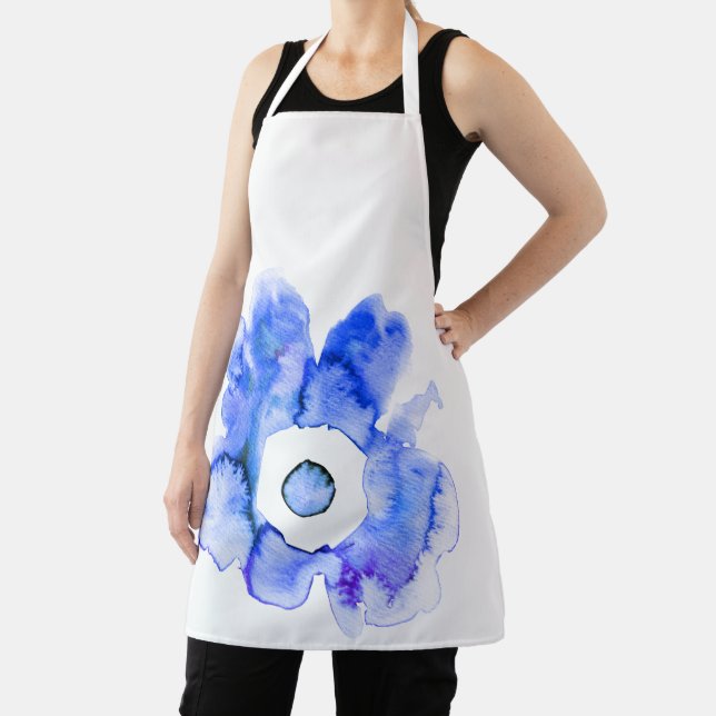 Floral watercolor hand drawn abstract art apron (Insitu)