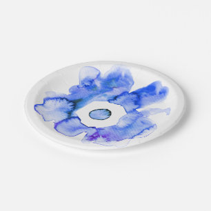 Floral watercolor hand drawn abstract art paper pl paper plate