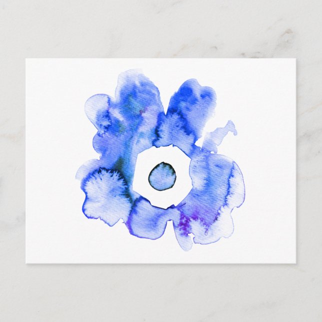 Floral watercolor hand drawn abstract art postcard (Front)