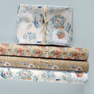 Floral Watercolor Hydrangea Decoupage Wrapping Paper Sheet