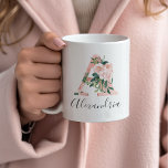 Floral Watercolor Initial Mug - A<br><div class="desc">Give this gorgeous mug as a gift to your bridal party, mother or friend!!</div>