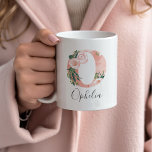 Floral Watercolor Initial Mug - O<br><div class="desc">Give this gorgeous mug as a gift to your bridal party, mother or friend!!</div>