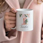 Floral Watercolor Initial Mug - T<br><div class="desc">Give this gorgeous mug as a gift to your bridal party, mother or friend!!</div>