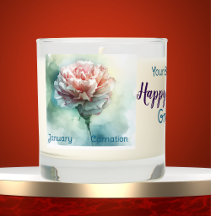 Floral Watercolor January Birth Month Personalize
