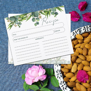 Floral Watercolor, Kitchen Recipe Card