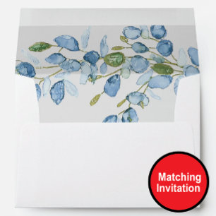 Floral watercolor lined envelope