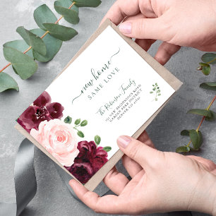 Floral watercolor modern elegant moving announcement