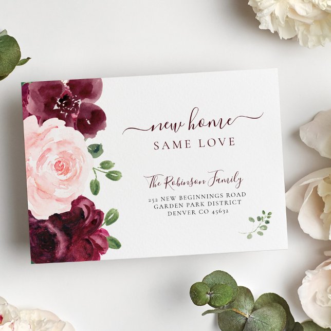 Floral watercolor modern elegant moving announcement (Creator Uploaded)