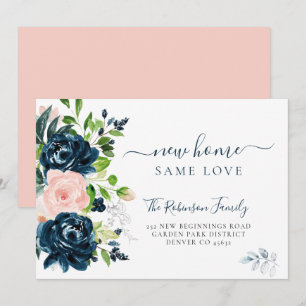 Floral watercolor modern moving announcement