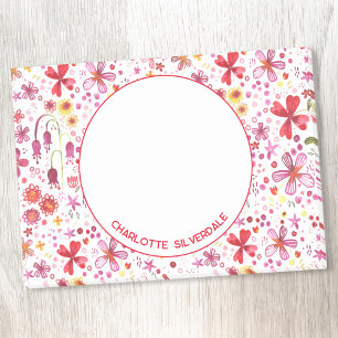 Floral Watercolor Modern Personalized Post-it Notes
