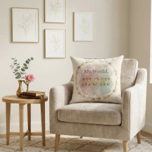 Floral Watercolor Mom Quote Pillow Design