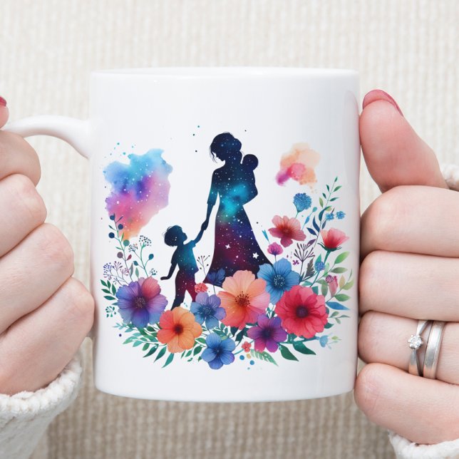 Floral Watercolor Mother & Child Coffee Mug (Creator Uploaded)