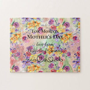 Floral Watercolor Mother's Day Puzzle