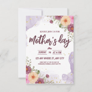 Floral Watercolor Mother's Day  Save The Date