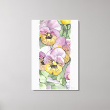 Floral watercolor painting on canvas 24"x36"