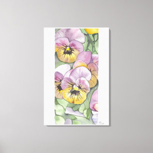 Floral watercolor painting on canvas 24"x36" print