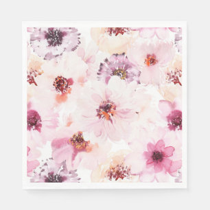 Floral Watercolor Paper Napkin