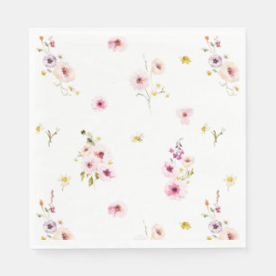 Floral Watercolor Paper Napkin