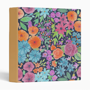 Floral watercolor pattern binder