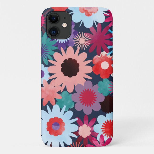 Floral Watercolor Pattern Case-Mate iPhone Case (Back)