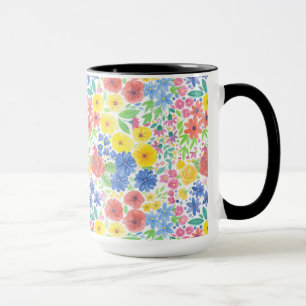 Floral watercolor pattern mug