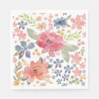Floral Watercolor Pattern Napkin