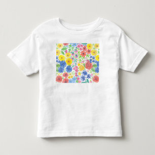 Floral watercolor pattern toddler t-shirt