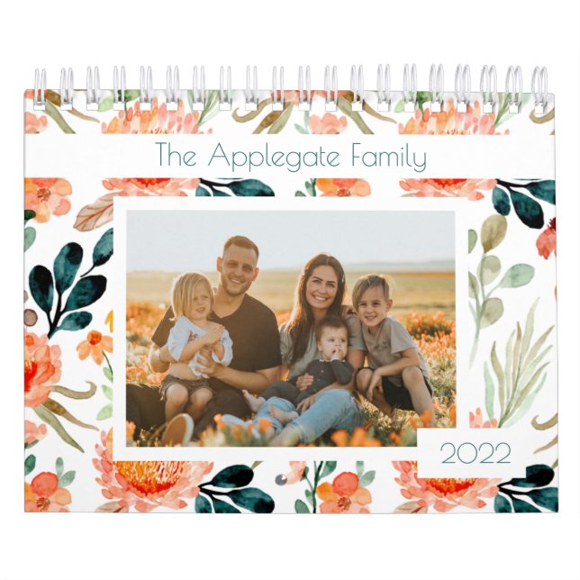 Floral Watercolor Photo Calendar  (Cover)