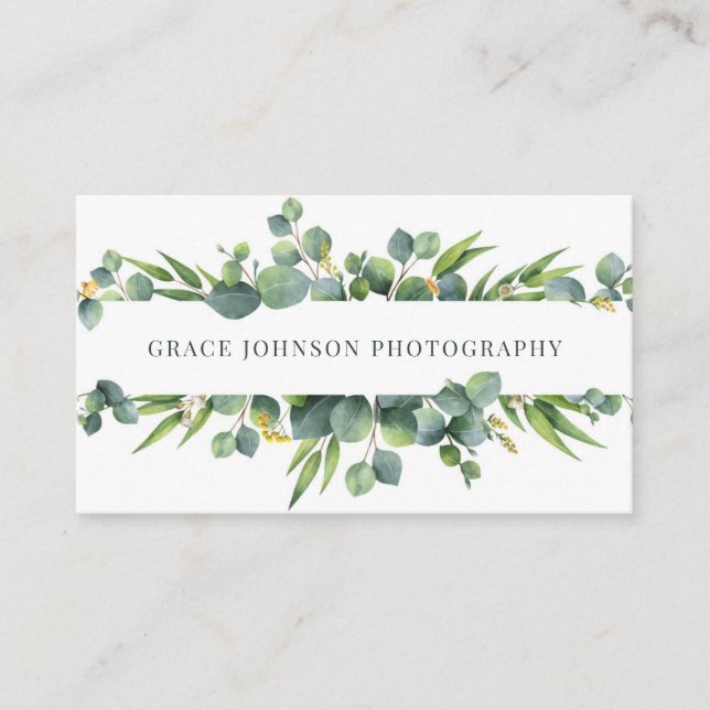 Floral Watercolor Photography Business Card (Front)