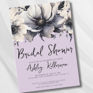 Floral Watercolor Purple Bridal Shower Invitation