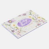 Floral Watercolor Purple Personalized Baby Shower Guest Book (Corner)