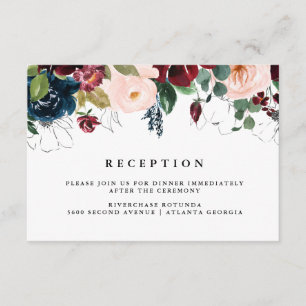 Floral Watercolor Reception Information Insert