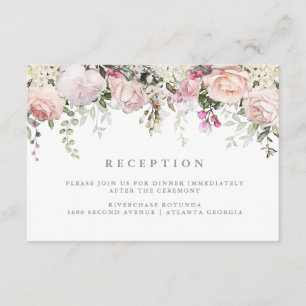 Floral Watercolor Reception Information Insert